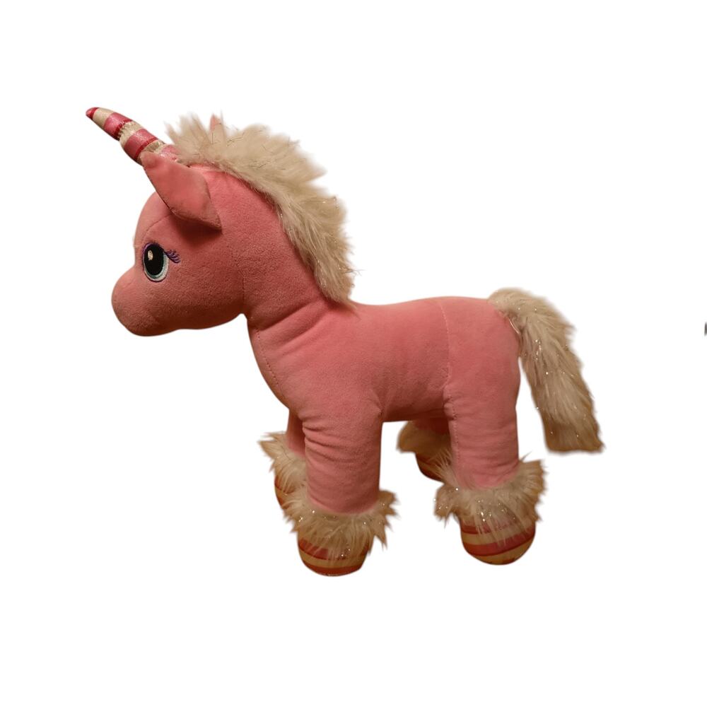Build-A-Bear Pink Unicorn Plush 12” Striped Horn Stuffed Animal Barbiecore - Picture 5 of 10